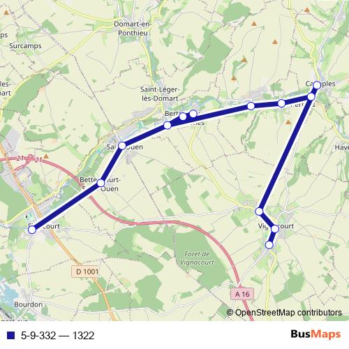 5-9-332 bus Line Map