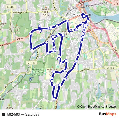 582-583 bus Line Map