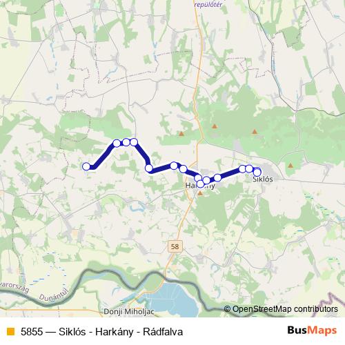 5855 bus Line Map