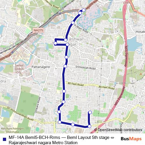MF-14A Beml5-BCH-Rrms bus Line Map