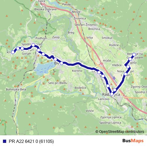 PR A22 6421 0 (61105) bus Line Map