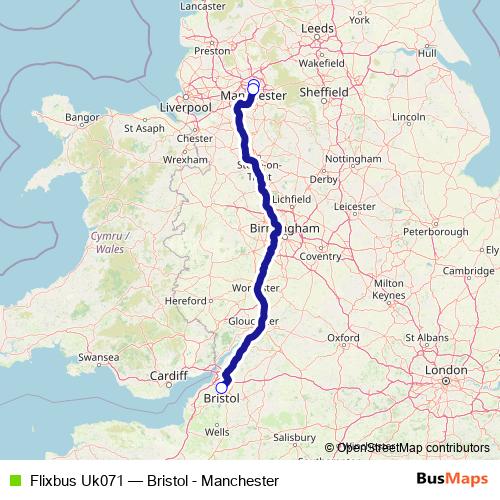 Flixbus Uk071 bus Line Map