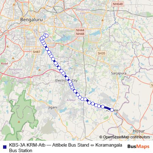 KBS-3A KRM-Atb bus Line Map
