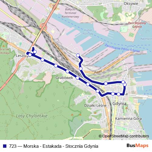 723 trolleybus Line Map