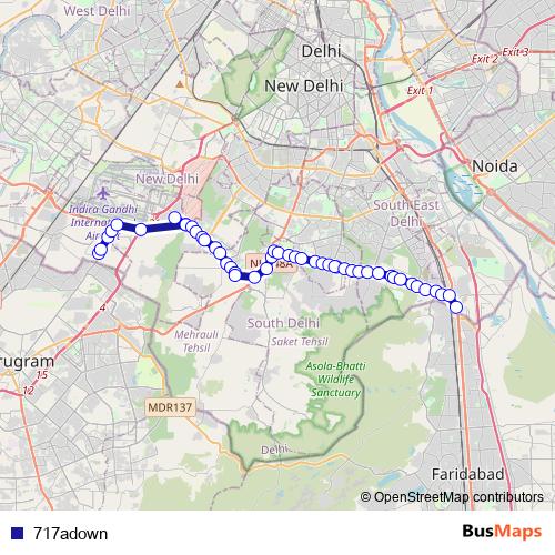 717adown bus Line Map