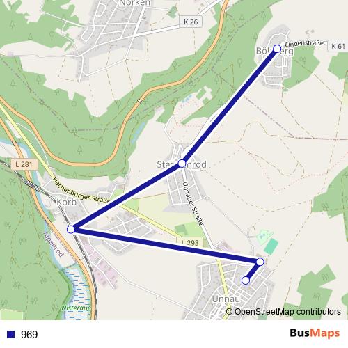 969 bus Line Map