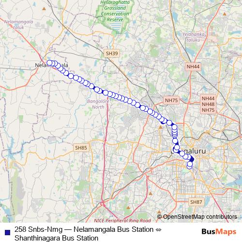 258 Snbs-Nmg bus Line Map