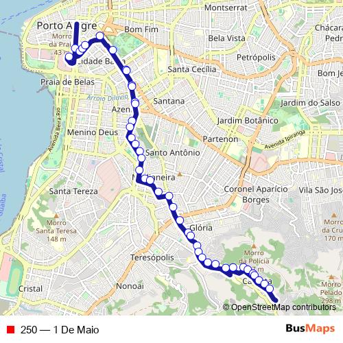 250 bus Line Map