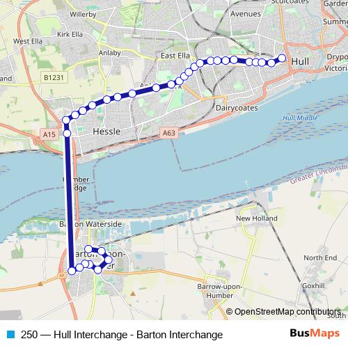 250 bus Line Map