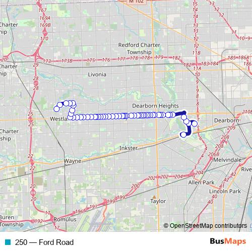 250 bus Line Map