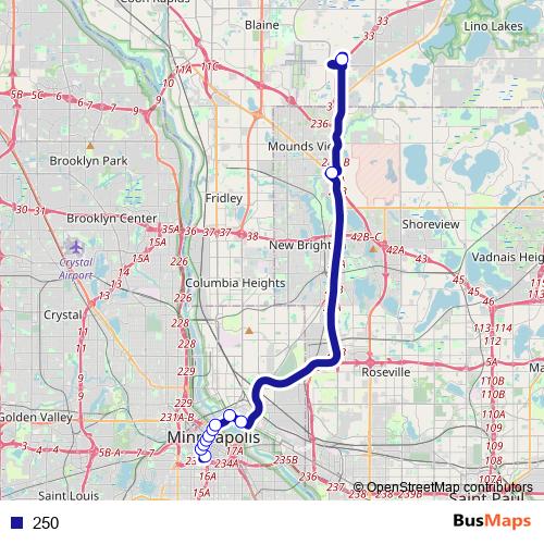 250 bus Line Map
