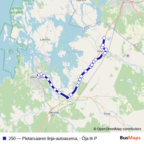 250 bus Line Map