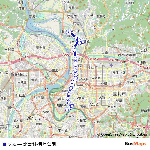 250 bus Line Map