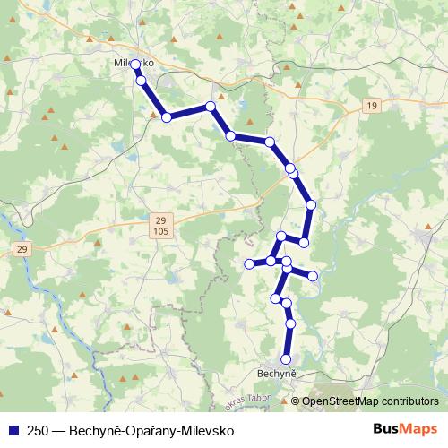 250 bus Line Map