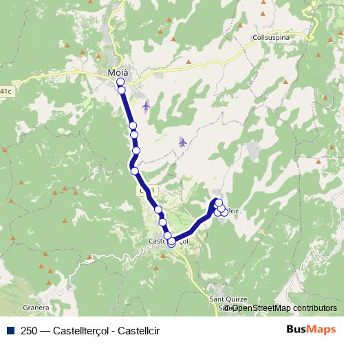 250 bus Line Map