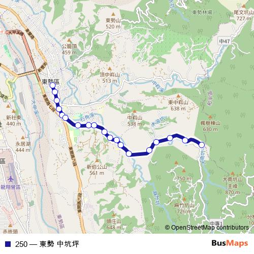 250 bus Line Map
