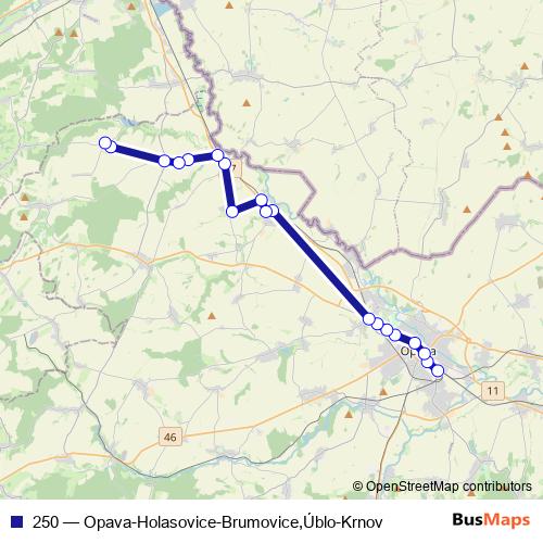 250 bus Line Map