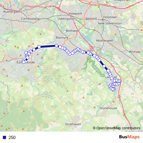 250 bus Line Map