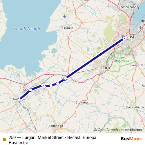 250 bus Line Map