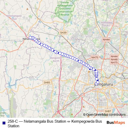 258-C bus Line Map