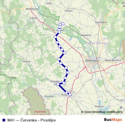 M41 rail Line Map