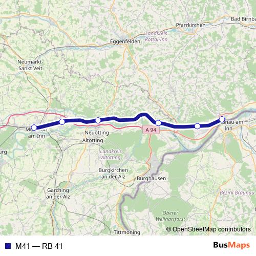 M41 rail Line Map