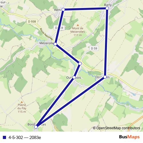 4-5-302 bus Line Map