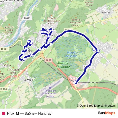 Proxi M bus Line Map