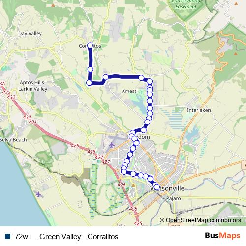 72w bus Line Map