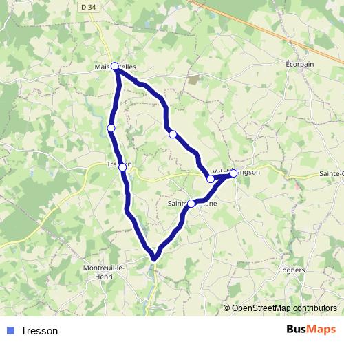 Tresson bus Line Map