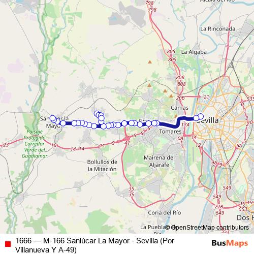 1666 bus Line Map