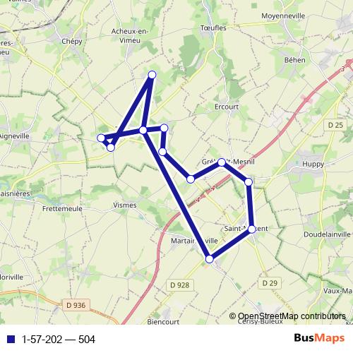 1-57-202 bus Line Map