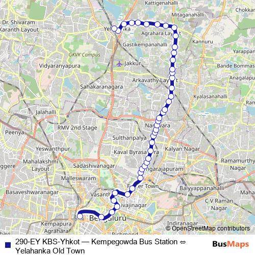 290-EY KBS-Yhkot bus Line Map