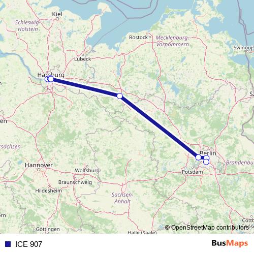 ICE 907 rail Line Map