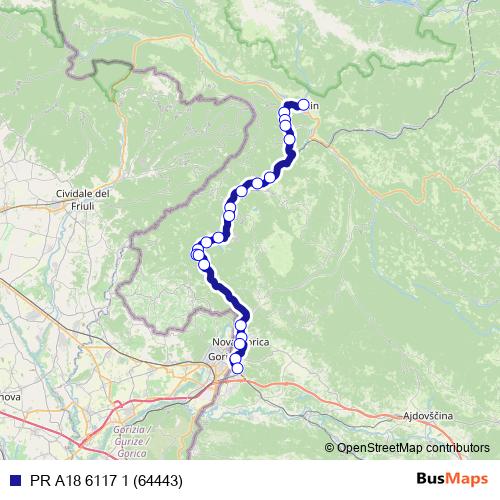 PR A18 6117 1 (64443) bus Line Map
