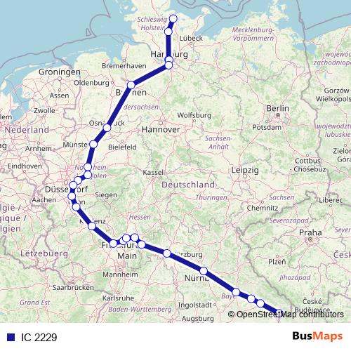 IC 2229 rail Line Map