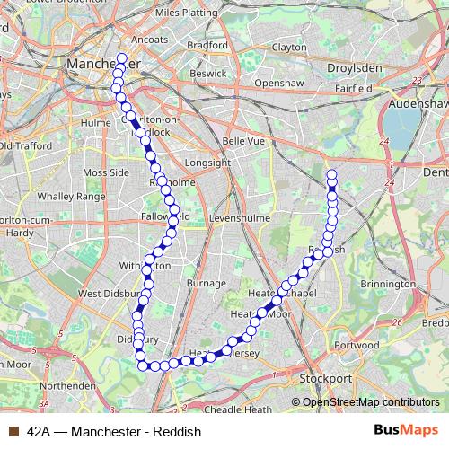 42A bus Line Map