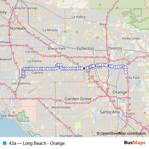 42a bus Line Map