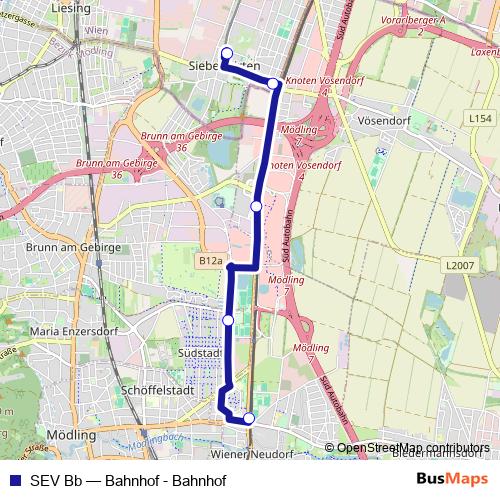 SEV Bb bus Line Map