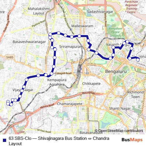 63 SBS-Clo bus Line Map
