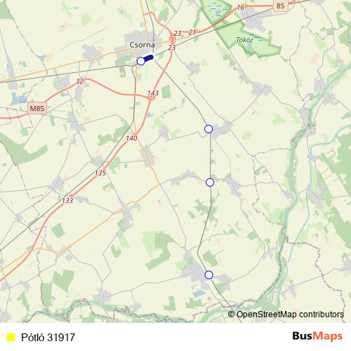 Pótló 31917 bus Line Map