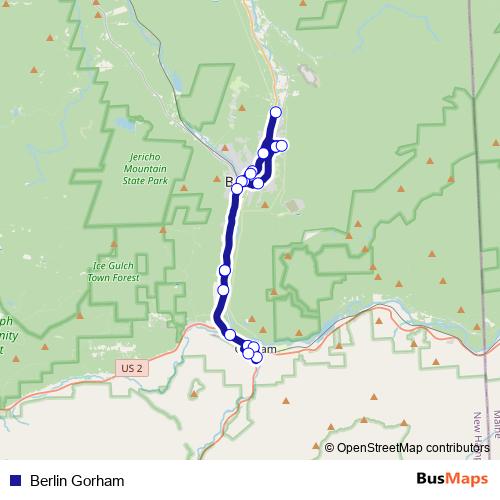 Berlin Gorham bus Line Map