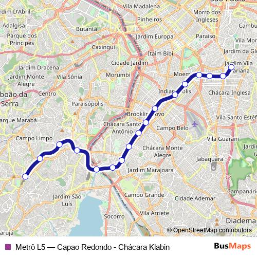 Metrô L5 metro Line Map