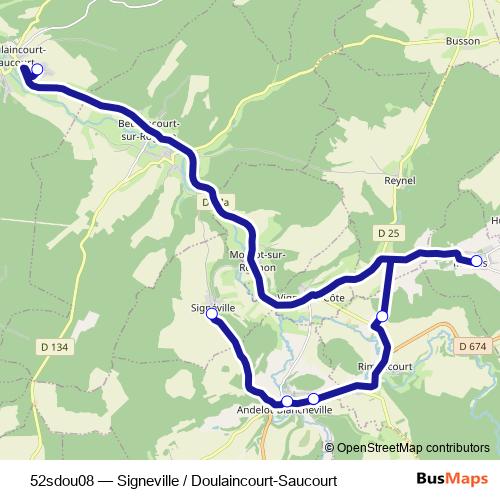 52sdou08 bus Line Map