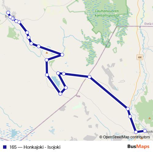 165 bus Line Map