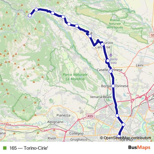 165 bus Line Map
