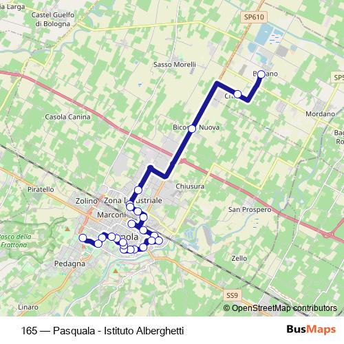165 bus Line Map