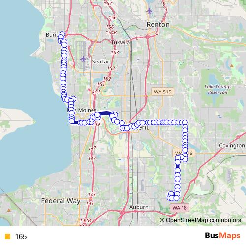 165 bus Line Map