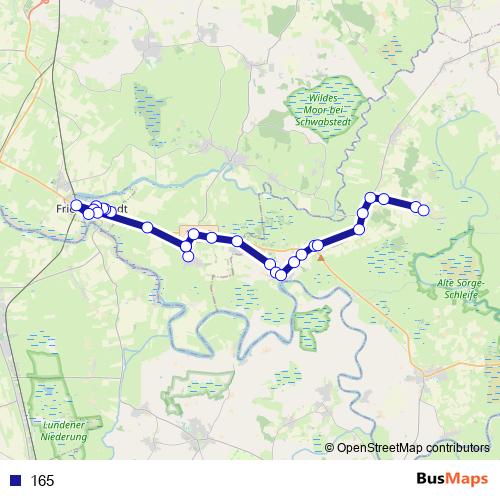 165 bus Line Map