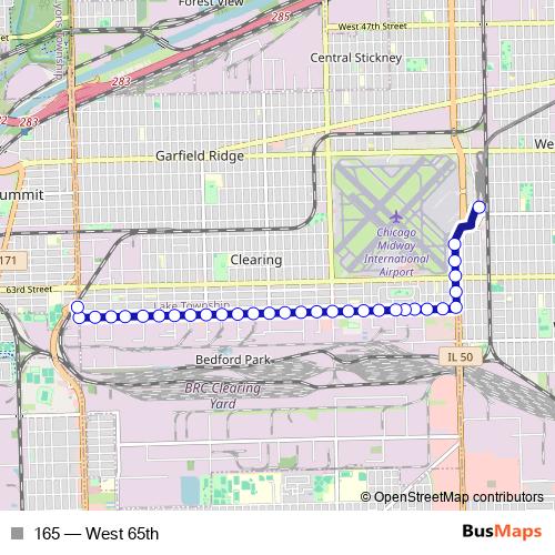 165 bus Line Map